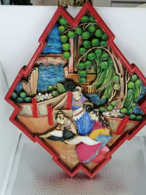ANTIQUE CHINESE WOOD CARVED PLAQUE