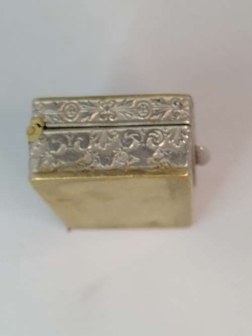 A BRASS AND SILVER PIN/SNUFF BOX RELIEF FIGURES OF PRIMAVERA BOTTICELLI ITALY