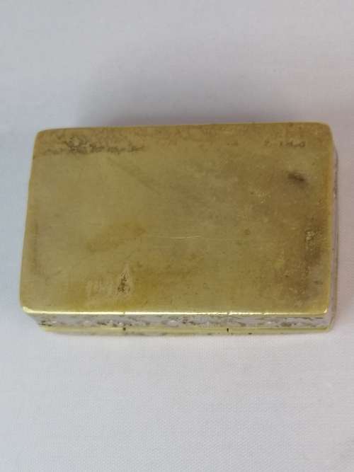 A BRASS AND SILVER PIN/SNUFF BOX RELIEF FIGURES OF PRIMAVERA BOTTICELLI ITALY