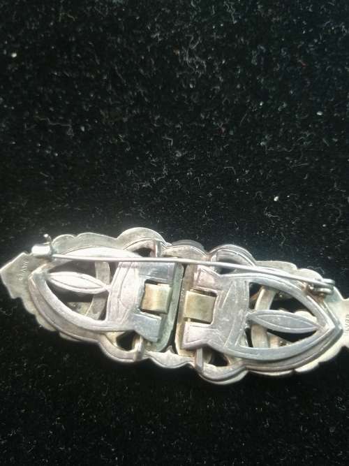 RARE  ,BEAUTIFUL STERLING SILVER MARCASITE BROOCH/ DRESS OR SHOE CLIPS