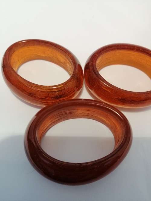 10 Vintage Glass Napkin Rings