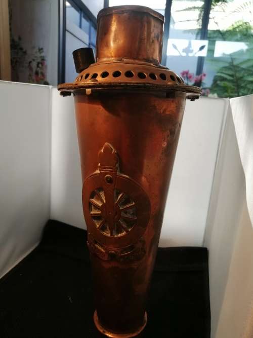 A copper Voortrekker oil lamp/ flame torch