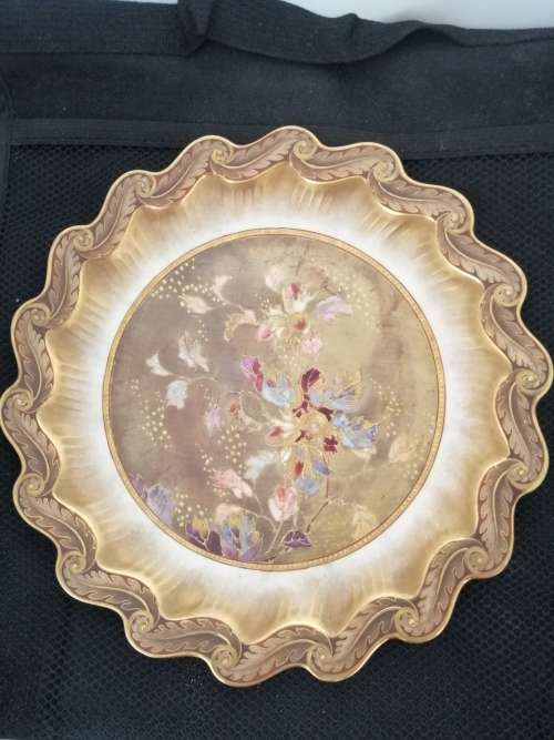 A RARE AND SPECIAL ORNATE DOULTON BURSLEM IMPERIAL CABINET PLATE
