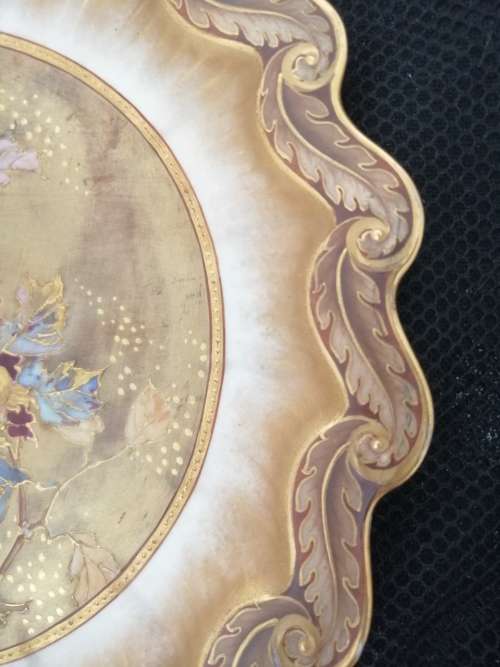 A RARE AND SPECIAL ORNATE DOULTON BURSLEM IMPERIAL CABINET PLATE