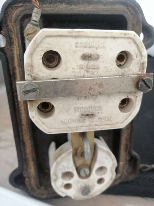 A VINTAGE BRASS SIMPLEX PLUG SWITCH