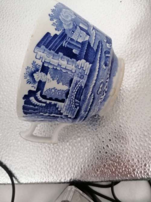 Reserved Spode Italian Blue: Breakfast Cup  Blue Backstamp.