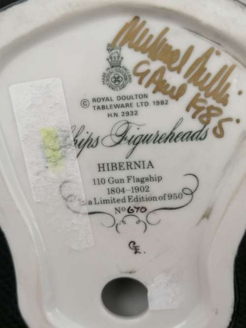 RARE, ROYAL DOULTON , THE FIGUREHEADS COLLECTION HIBERNA H.N.2932 CIRCA 1983