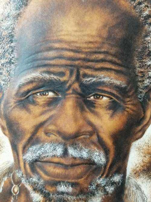 A MAGNIFICENT WORK OF ART ,MIZRAIM MASEK0, 1927-1994 , OIL ON EMBOSSED LEATHER.