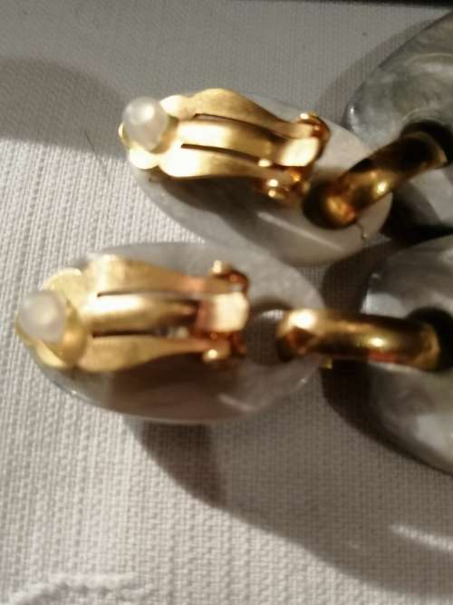 Wow !!!! Beautiful  Drop Resin  Earrings designed by famous Parisian Jeweler Dominique Denaive.