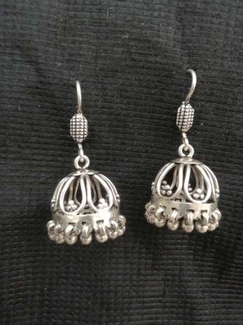 RESERVED for AlisonStunning!! Sterling Silver Jhumka earings