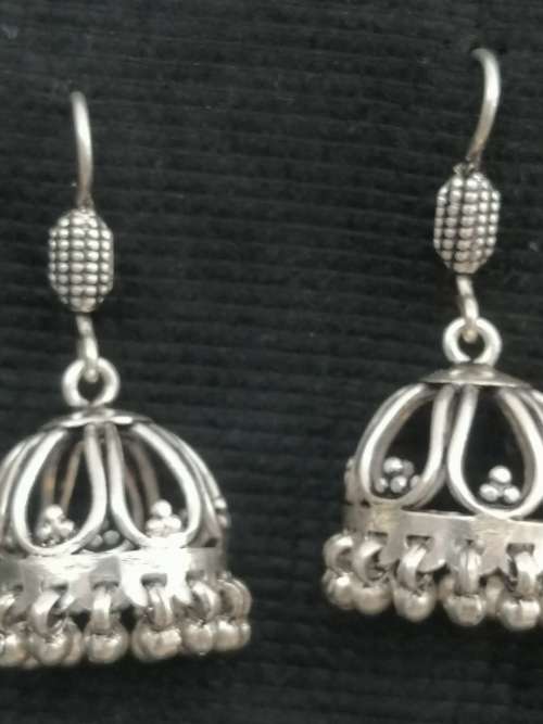 RESERVED for AlisonStunning!! Sterling Silver Jhumka earings