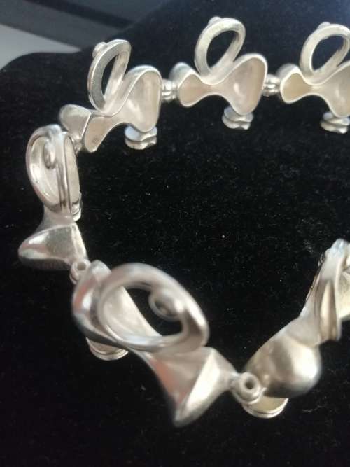STUNNING!!!  JORMA LAINE,BRUTALIST STYLE BRACELET, SILVER, FINLAND, CICA 1973.