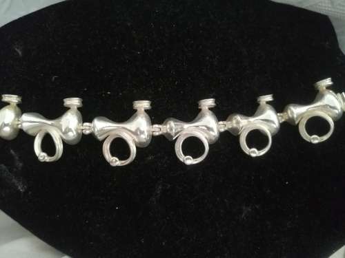 STUNNING!!!  JORMA LAINE,BRUTALIST STYLE BRACELET, SILVER, FINLAND, CICA 1973.