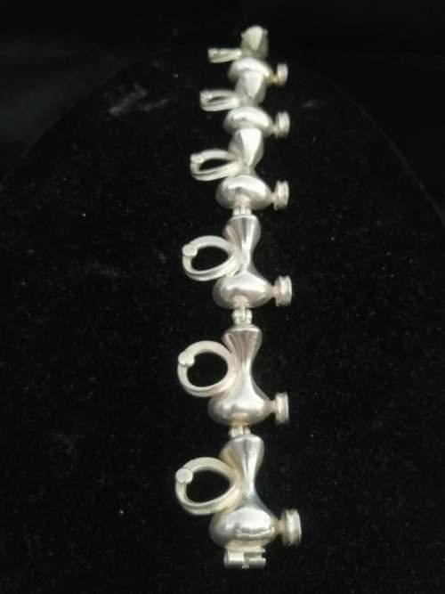 STUNNING!!!  JORMA LAINE,BRUTALIST STYLE BRACELET, SILVER, FINLAND, CICA 1973.