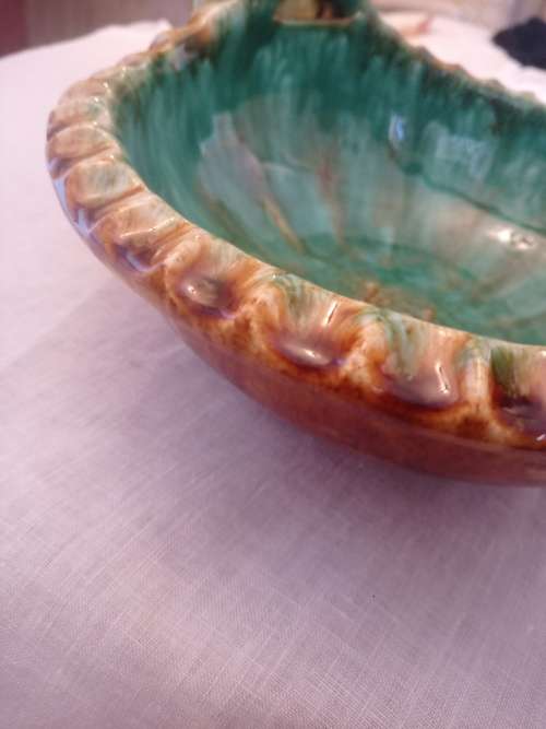 A VINTAGE 1930`s ST PETER GRAZ AUSTRIAN MAJOLICA BASKET