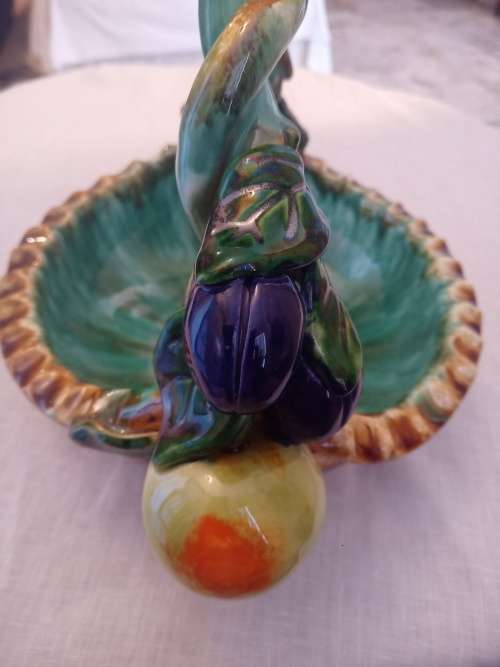 A VINTAGE 1930`s ST PETER GRAZ AUSTRIAN MAJOLICA BASKET