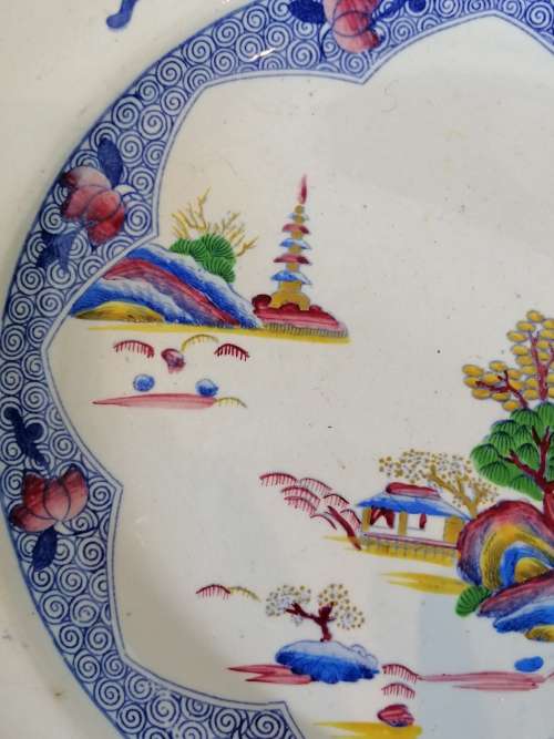 A LATE SPODE, COPELAND AND GAREETT NEW FAYENCE DINNER PLATE, CHINOISERIE