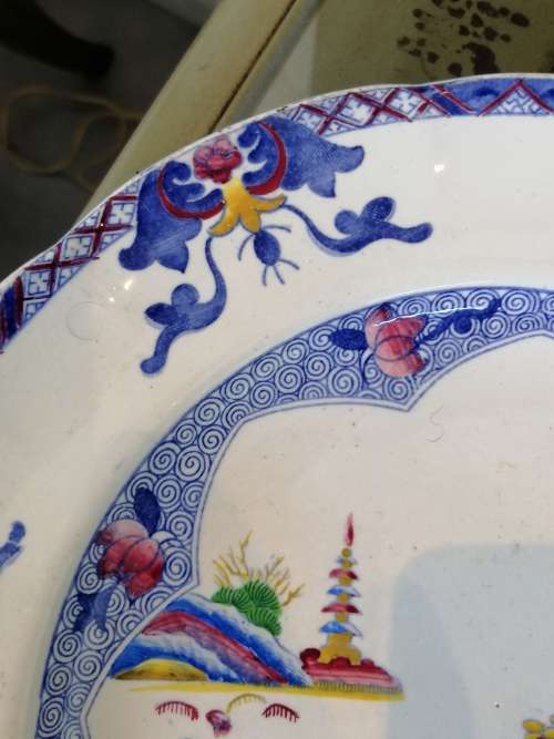 A LATE SPODE, COPELAND AND GAREETT NEW FAYENCE DINNER PLATE, CHINOISERIE