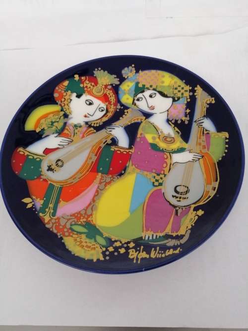 TWO VINTAGE ROSENTHAL WALL PLATE DESIGNED BY BJORN WIINBLAD CIRCA 1960