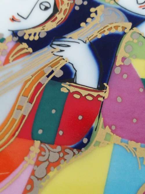 TWO VINTAGE ROSENTHAL WALL PLATE DESIGNED BY BJORN WIINBLAD CIRCA 1960