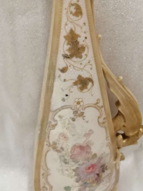 RARE DOULTON BURSLEM PORCELIAN DRAGON HANDLE EWER VASE C1886 GEORGINA WHITE