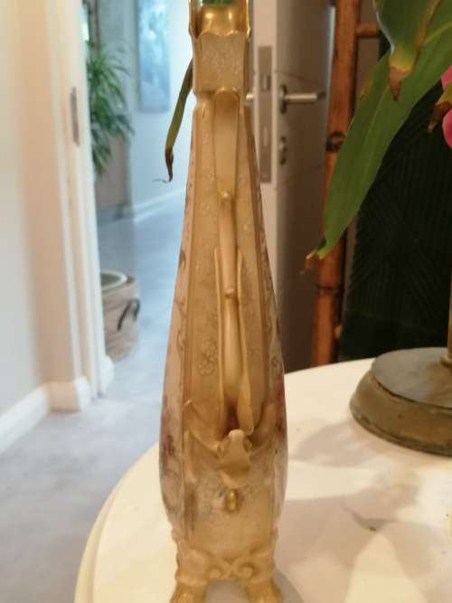 RARE DOULTON BURSLEM PORCELIAN DRAGON HANDLE EWER VASE C1886 GEORGINA WHITE