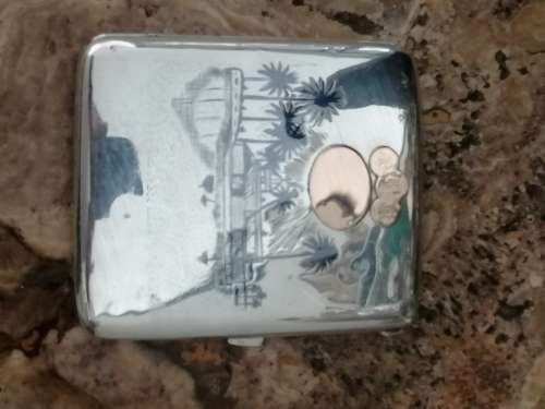 SOLID SILVER AND GOLD PERSIAN NIELLO CIGARETTE CASE CIRCA 1910