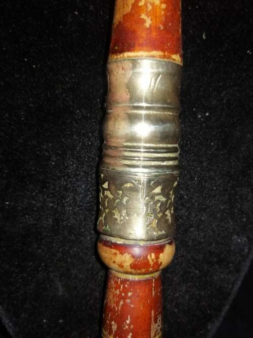 Antique ankus mahout hook, goad, Elephant controller, Indian, brass and wood CIRCA 1870