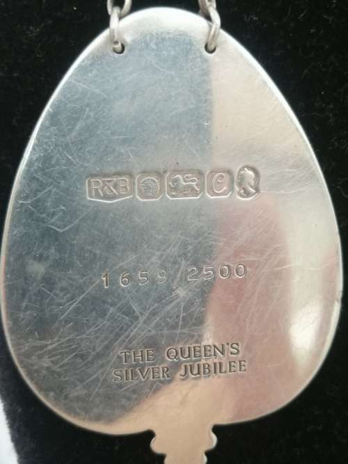 EXCELLENT QUALITY, LIMITED EDITION QUEENS SILVER JUBILEE SILVER DECANTER LABELS