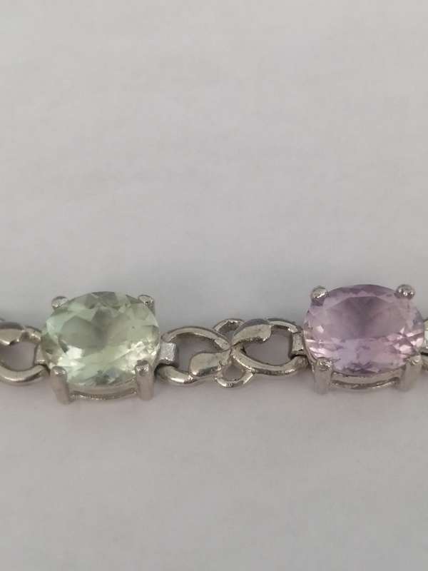 Gorgeous Sterling Silver Bracelet Set with Semi Precious Stones