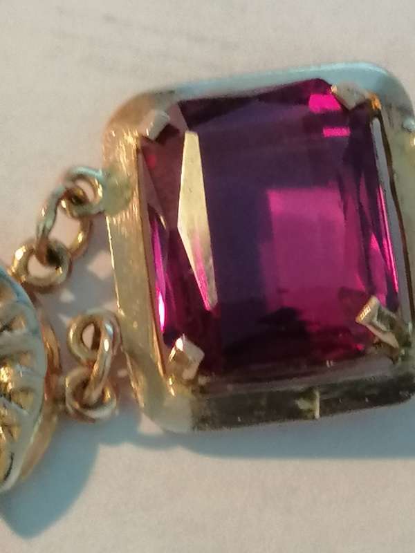 RESERVED  Alison Antique Art D Egyptian Revival 14 ct Rose Gold Synthetic Alexandrite Lotus Bracelet