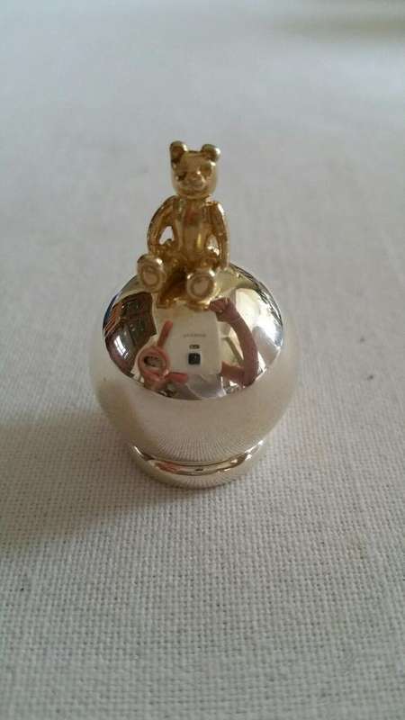 A Hallmarked Silver Tooth Fairy Box, Teddy Sitting on a Ball.