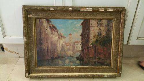 FOR LIZ ONLY Henri Verlaine, A Venetian Backwater, Oil Painting