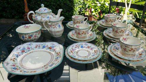 A 21 Piece Copeland Spode Audley Royal Jasmin Tea Set