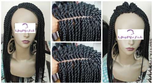 Braided dabraid-twist wig