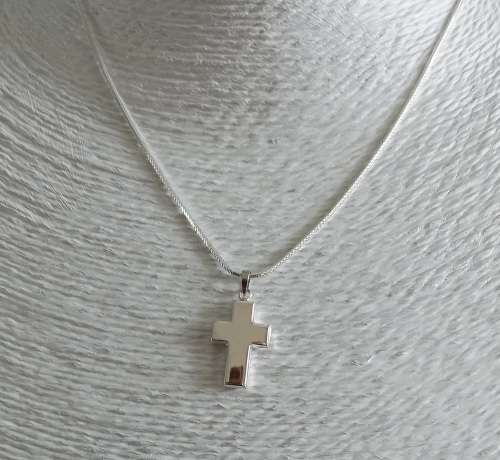 EXCEPTIONAL VALUE - 925 STERLING SILVER CHAIN CROSS AND MATCHING EARRINGS