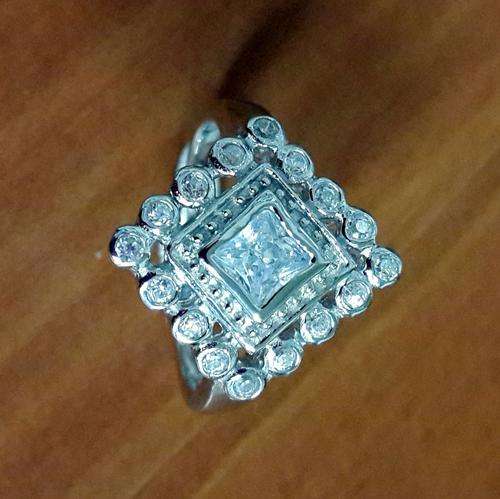 925 STERLING SILVER DRESS RING WITH CUBIC ZIRCONIAS