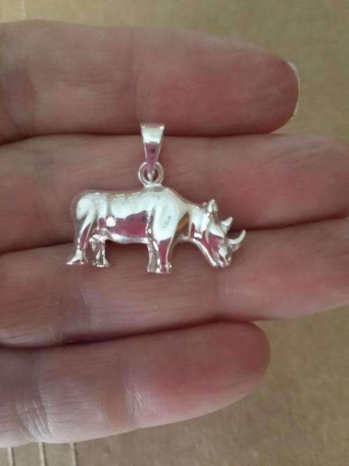 925 STERLING SILVER AFRICAN RHINO