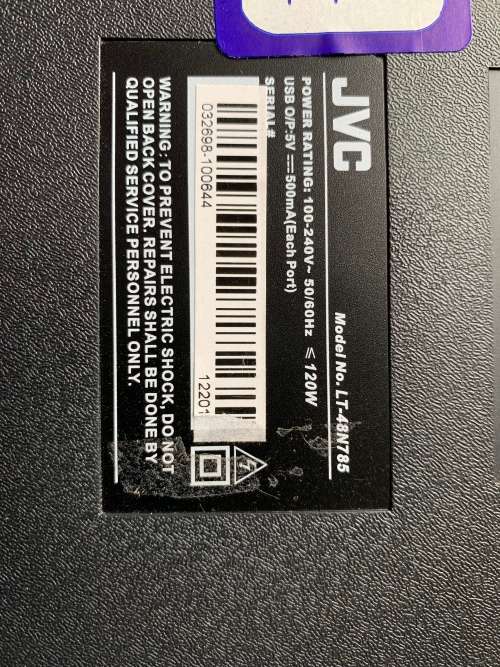 JVC 48" TV Faulty Backlight selling for spares