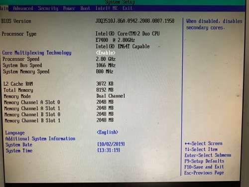 *Intel DQ35JOE*Intel Core2Duo 2Ghz*8GB DDR2 800Mhz*