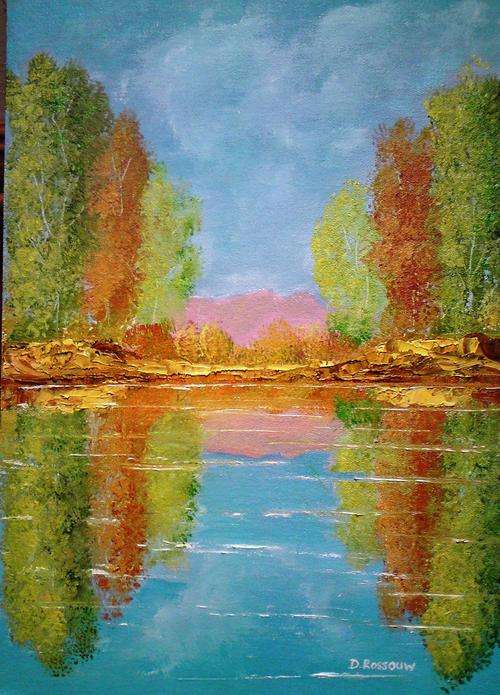 Dirk Rossouw original oil: 'Peaceful waters'