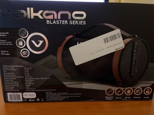 Volkano Blaster Speaker Bluetooth Ultra Powerful, 7W Sub + 2x 2W Speakers, Black/Brown (VB020-BB)