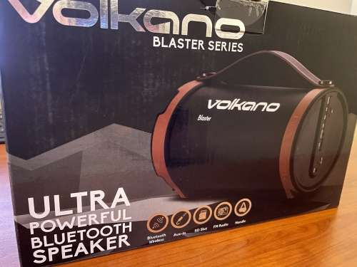 Volkano Blaster Speaker Bluetooth Ultra Powerful, 7W Sub + 2x 2W Speakers, Black/Brown (VB020-BB)