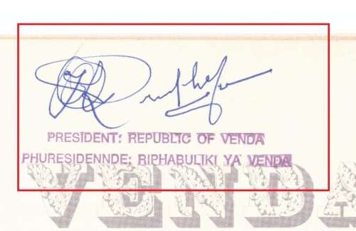 VENDA BOOKLET SIGNED BY BOTH PRESIDENTS  AND THE STAMP ARTIST