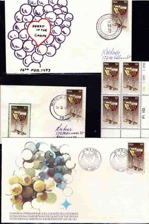 RSA 1977 WINE SYMPOSIUM COMBO ( FULL SHEETS X 3 , CONTROL, UNIQUE FDCS)