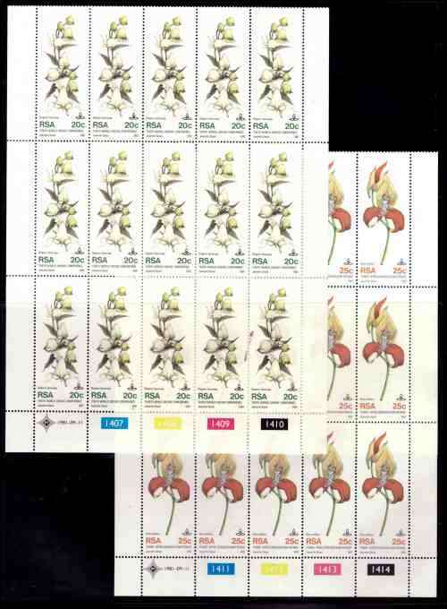 RSA 1981 ORCHIDS COMBO ( FULL SHEETS SET AND FDCS)