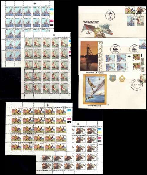 RSA 1983 SPORTS COMBO ( FULL SHEETS SET AND FDCS)