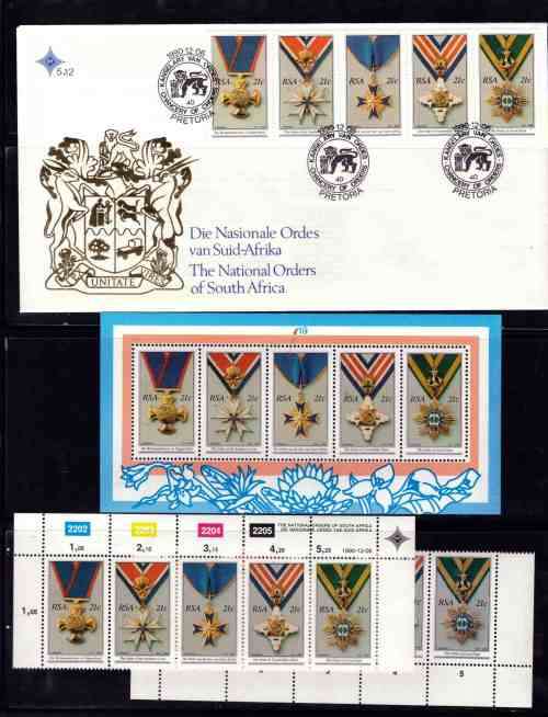 RSA 1990 NATIONAL ORDERS COMBO ( FULL SHEET , CONTROLS AND FDC AND M/S)