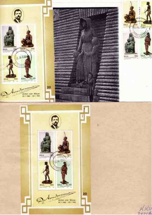 RSA 1992 SCULPTURES COMBO ( FULL SHEET SET , CONTROLS , UNIQUE FDCS AND M/S)