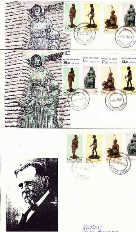 RSA 1992 SCULPTURES COMBO ( FULL SHEET SET , CONTROLS , UNIQUE FDCS AND M/S)
